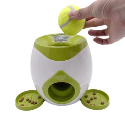 China Automatic Interactive Dog Toy Machine Tennis Reward Faulty Damper Automatic Food Dog Feeder for sale