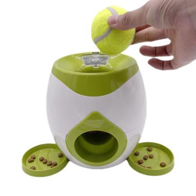 China Toy Dog Ball Launcher Dog Tennis Throwing Machine Pet Food Faulty Damper Automatic Interactive Tennis Driver Toys for sale