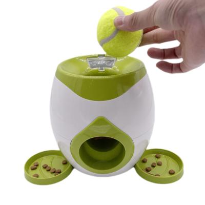 China Wholesale Automatic Pet Tennis Ball Launcher Training Pet Treat Ball Supplies Dog Food Reward Interactive Ball Toys for sale