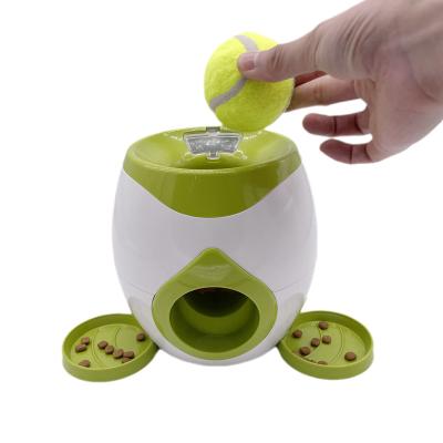 China Toy Automatic Pet Food Rewards Pet Food Rewards Ball Launcher Tennis Ball Launcher Automatic Interactive Dog Slow Feeder Dog Ball Game Toy for sale