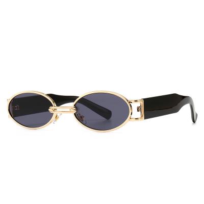 China 2022 Round Sunglasses Vintage Frame Fashion Sunglasses Retro Metal Oval Frame Sunglasses Steam Punk Sunglasses for sale