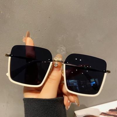 China Fishing Top Square Men Driving Cheap Sunglasses Vintage Frame Half Frame Outdoor Sport UV400 Fashion Sunglasses QSKY Large for sale