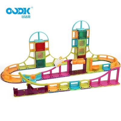 China OUDK ROD 3D Eco-friendly Material Kids Educational Toys Children Toys Railway Magnetic Tiles Building Block Race Track Toys for sale