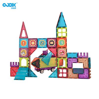 China OUDK Eco-friendly Material Toys Kindergarten Diy Educational Magnetic Tiles Plastic Blocks Set For Kids Magnetic Sheet Building Blocks Toys for sale