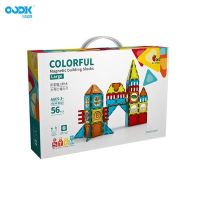 China OUDK Eco-Friendly Material Toys Magnetic Color Educational Window Toys 56pcs Block Kids Learning Building Blocks Set for sale