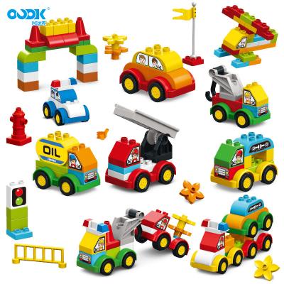 China OUDK Eco-friendly Material Toys 2022 New DIY Car Toys Intelligence Plastic Blocks Large Particle Building Block Factory Manufacturer STEM Building for sale