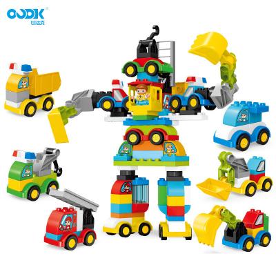 China OUDK Eco-friendly Material Toys Deformed Toy 6IN1 Deformed Robot Set To Assemble Block Plastic Puzzle Construction Toys Children Building Blocks Car Jugue for sale