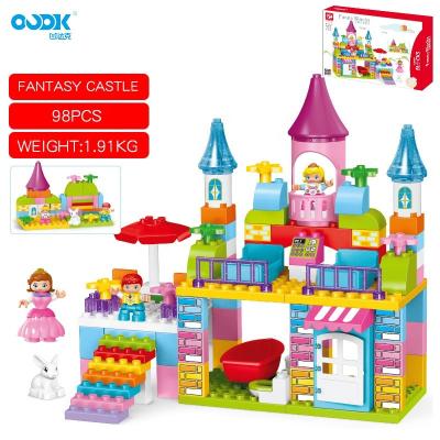 China OUDK Eco-Friendly Material Toys Bulky Large Grain Brick Block Set Princess Castle Toy Early Educational Building Fantasy Toys for sale