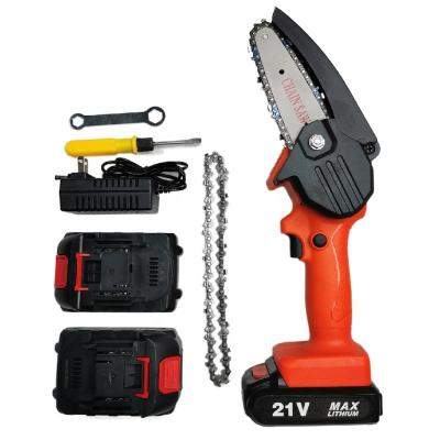 China Anti-Slip Handheld 4in Cordless Chainsaw, Battery Operated Chainsaw for Wood Cutting, Tree Branch Shears Pruning 2 Batteries 2 Chains for sale