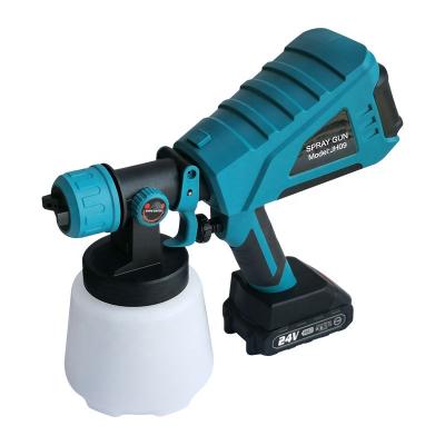 China Paint Spray Gun 600W 24V Cordless Paint Sprayer Gun for Wood, Wall, Fence, Cabinets, Building Paint with 1battery for sale