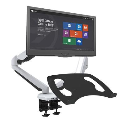 China Dual Screen Shock Absorber LCD Computer Monitor Desk Arm With Laptop Stand GM224U-D for sale