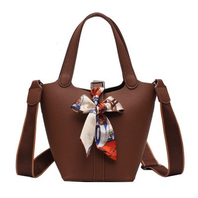 China New Vintage Design Casual Scarf Bucket Bags Women Handbags Cross Shoulder - Body Bags With Scarf for sale