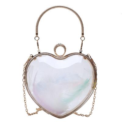 China newest hot sale 18*6*2cm fashionable candy color handbag chain ladies shoulder evening acrylic clear purse transparent clutch bags for sale