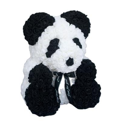 China Wholesale New Year/Valentine/Birthday Mother's Day Christmas Valentine's Day Gifts/Birthday Artificial Flower Rose Bears Panda With Box for sale