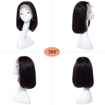 China Color 1B Color 1B Full Lace Front Human Hair Wig 13*4 Straight Bobo Bob Human Hair Wig for sale