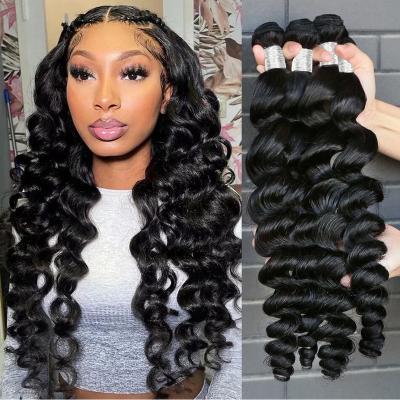 China Brazilian Body Wave Hair 3 Bundles 4 Bundles 28 30 Inch Loose Wavy Hair Weaves In Bundles for sale