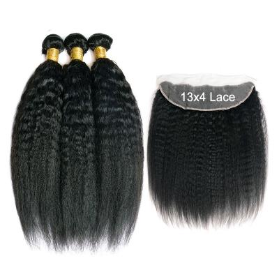 China Kinky straight little girls selling wigs recommend twisted straight bundles front closed high definition transparent 13x4 lace and natural bl for sale