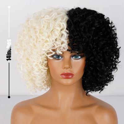 China French African Synthetic Gold Blow Up Bun Curly Seconds Kill Curl Wig for sale