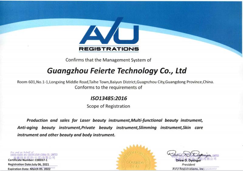 ISO13485 - Guangzhou Feierte Technology Co., Ltd.