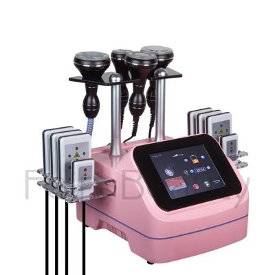 China Weight loss factory price 6 in 1 40k 30k rf cavitation and suction machine S-shape cavitation machine for weight loss for sale