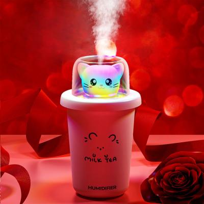 China Household 360ML Mini 1500mAh Mini 1500mAh USB Rechargeable Household Milk Tea Cups Car Air Portable Rechargeable Wireless Humidifier for sale