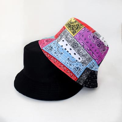 China Wholesale Casual Cashew Flower Double Sided Cotton Printed Sunshade Bucket Hat for sale