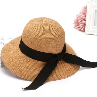 China Wholesale Wide Brim Straw Picture Women's Beach Hat Foldable Weaving Hat Women for sale