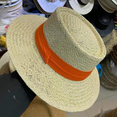 China Picture Customized Straw Hat Lafite Straw Hat Straw Vacation Beach Paper Straw Flat Hats for sale