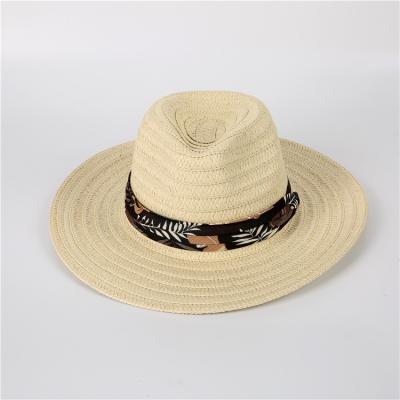 China 2022 Summer Sun Men's Sombreros Straw Woven Panama Hat Beach Straw Panama Hat Image for sale