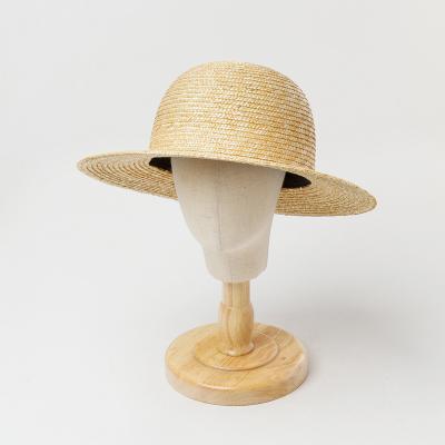 China Japanese Classic Image Summer Dome Straw Hat Milk Silk Knitted Bucket Wheat Straw Hat for sale