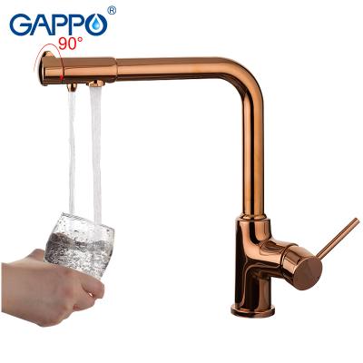 China GAPPO G4390-3 Faucets Water Filtration Taps Mixer Tap Black Kitchen Sink Water Purified Drinking Filtration Faucet for sale