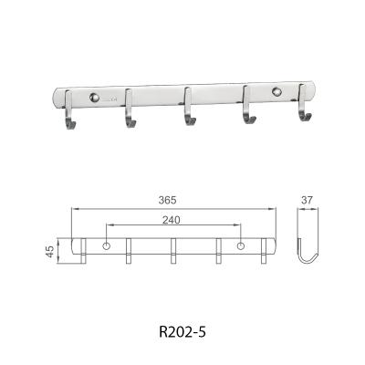 China Cheap Wholesale Heater Frud Toilet Hardware Hat Hooks Clothes Hook Fixed R202-5 for sale