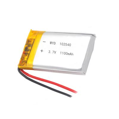 China Rechargeable toys 102540 lipo battery 3.7v 3.7v 1100mah Li ion polymer battery for wireless earphone for sale