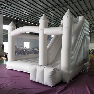 China Custom White PVC Inflatable Bounce Castle Wedding Party Bouncer Wedding Bouncy House for sale