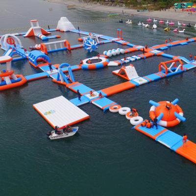 China Large Inflatables PVC Firstents Water Park Blue Aqua Park Commercial Floating Water Park New For Sale for sale