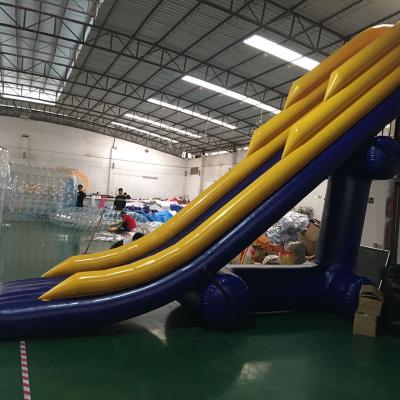 China Commercial PVC Inflatable Water Play Equipment Yacht Slide Inflatable Water Dock Slide For Boat for sale