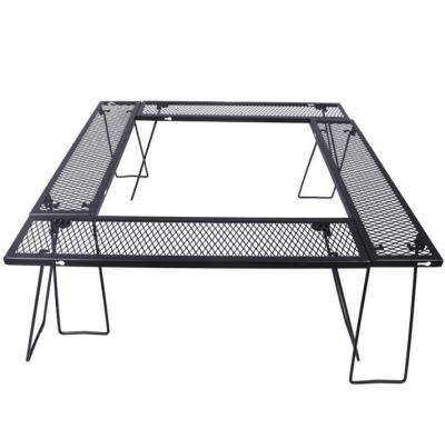 China Modern outdoor camping net folding table spliced ​​table picnic barbecue fire wrought iron surrounding folding table for sale