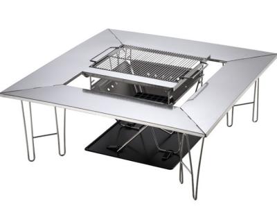 China Firstents stainless steel pattern modern outdoor lightweight adjustable stove table Detachable barbecue folding table for sale