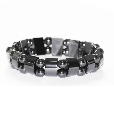 China Eco-friendly Black Magnetic Hematite Bead Bracelet For Men Women Healthy Bangles Natural Stone Bracelet for sale