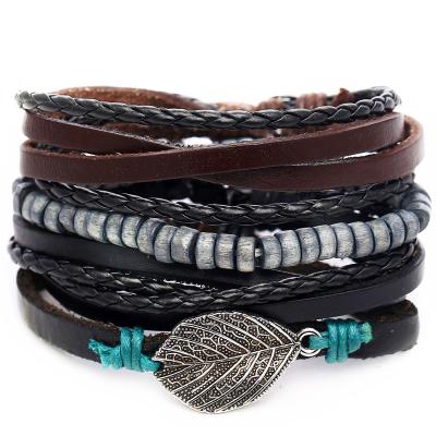 China Eco-friendly Most Popular Products USA 4pcs/set Multilayer Leather Bracelet For Women for sale