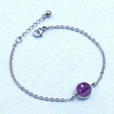 China Eco-Friendly Commercial Amethyst Insurance High Quality Yoga Healing Energy Bead Lucky Stone Bracelet for sale