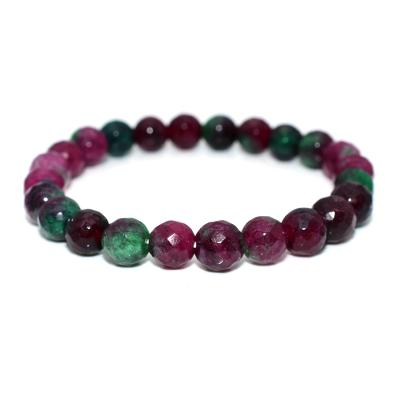 China Natural Faceted Colorful Imitation Tourmaline High Grade Eco-friendly Insurance 6/8mm Bracelet for sale