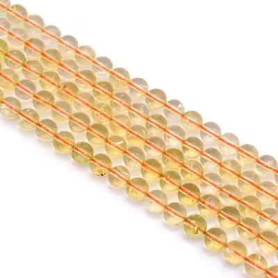 China Eco-friendly high commercial grade 4/6/8/10/12mm Gem Stone Loose Beads insurance natural citrine for sale