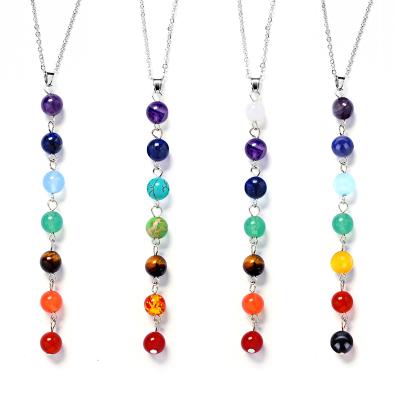 China Best Seven Eco-Friendly Commercial Quality Assurance Chakra Natural Stone Necklaces for sale