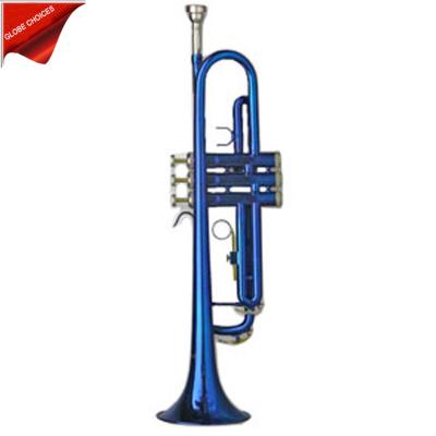 China COLORED NICE LACQUER TRUMPET OEM Bb Key BLUE TRUMPET OEM for sale