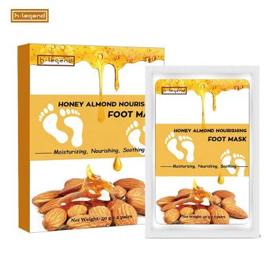 China OEM Factory White Label Popular Amazon Foot Skin Care Whitening Honey Almond Nourishing Foot Mask for sale