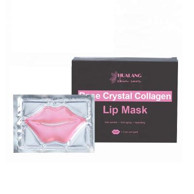 China Anti-Puffiness Private Label OEM Hydrogel Jelly Gold Glitter Pink Clear Collagen Lip Mask Crystal Collagen Pink Lip Mask for sale