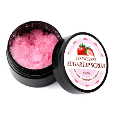 China Custom Logo Natural Organic Private Anti-Puffiness Sugar Lip Scrub Strawberry Peppermint Coconut Sugar Lip Scrub Private Label Flavor for sale