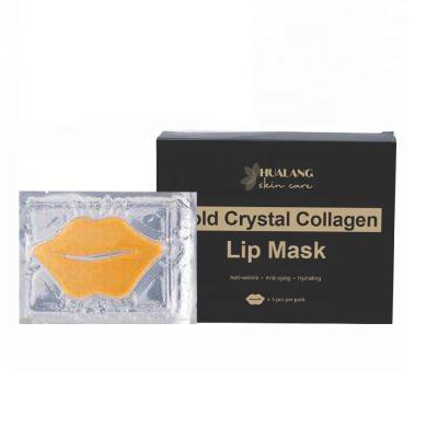 China Anti-Puffiness Private Label OEM Hydrogel Custom Jelly 24K Crystal Collagen Gold Lip Mask for sale