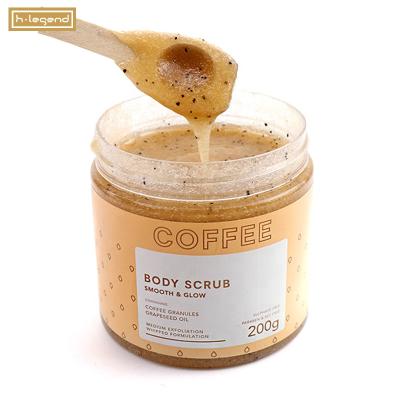 China Exfoliator Private Label Plant In Coffee Stock Natural Organic Body Scrub To Exfoliate Dead Skin Removal Smoothing And Softening Skin for sale